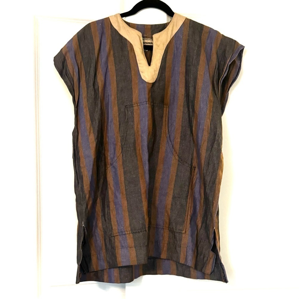 Wild Magnolia Woven Short Sleeve Tunic